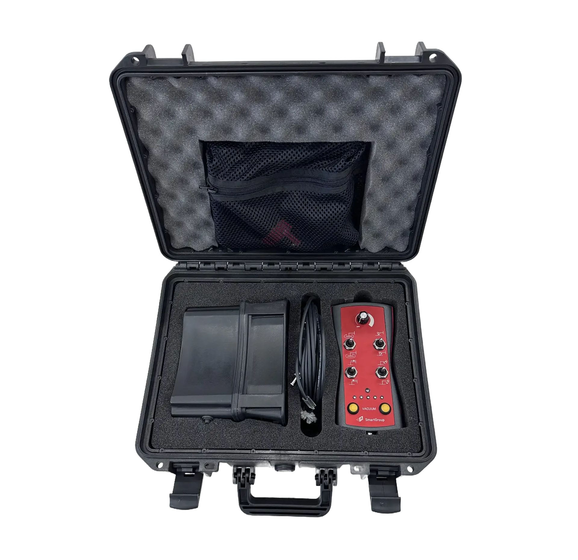 Pas godt på dit udstyr - sikkerhedskasse - åbnet - med udstyr i